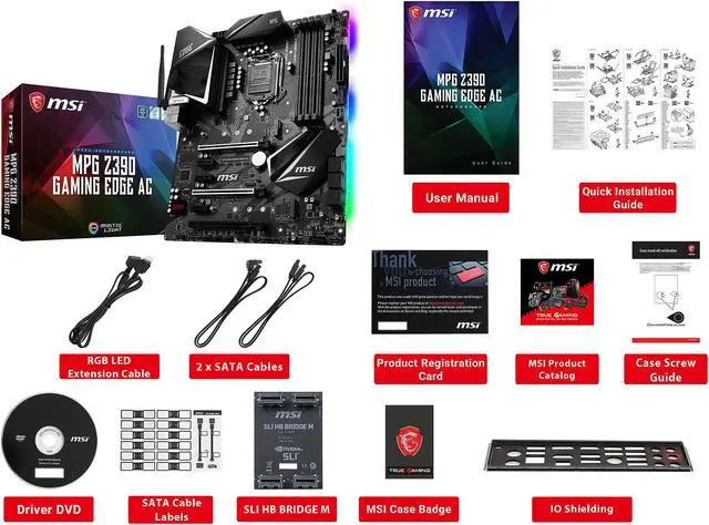 Alt view image 7 of 9 - MSI MPG Z390 GAMING EDGE AC LGA 1151 (300 Series) Intel Z390 ATX Intel Motherboard