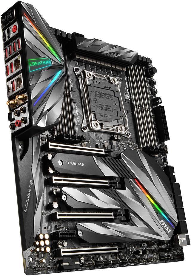 Alt view image 8 of 13 - MSI MEG X299 CREATION LGA 2066 Intel X299 USB 3.1 Extended ATX Intel Motherboard