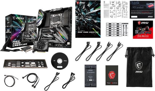 Alt view image 11 of 13 - MSI MEG X299 CREATION LGA 2066 Intel X299 USB 3.1 Extended ATX Intel Motherboard