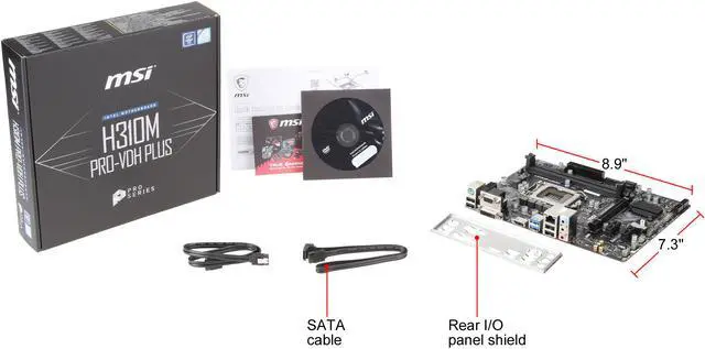Alt view image 6 of 6 - MSI PRO H310M PRO-VDH PLUS LGA 1151 (300 Series) Intel H310 HDMI SATA 6Gb/s USB 3.1 Micro ATX Intel Motherboard