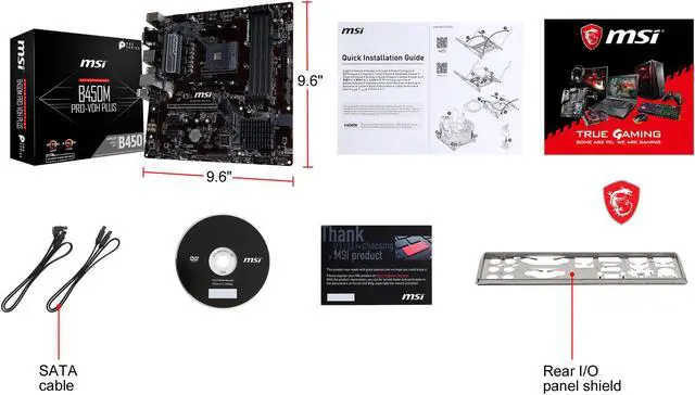 Alt view image 7 of 8 - MSI PRO B450M PRO-VDH PLUS AM4 AMD B450 USB 3.1 HDMI Micro ATX AMD Motherboard