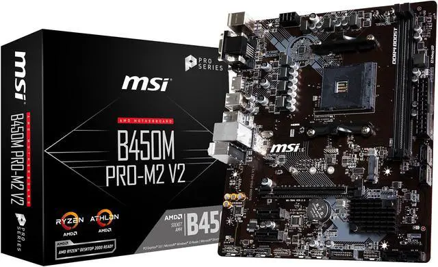 Alt view image 7 of 7 - MSI PRO B450M PRO-M2 V2 AM4 AMD B450 USB 3.1 HDMI Micro ATX AMD Motherboard