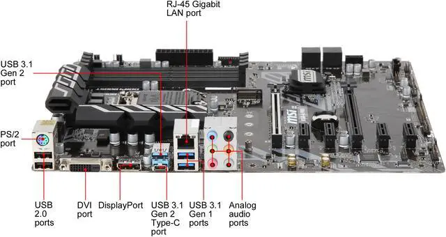 Alt view image 5 of 6 - MSI PRO B360-A PRO LGA 1151 (300 Series) Intel B360 ATX Intel Motherboard