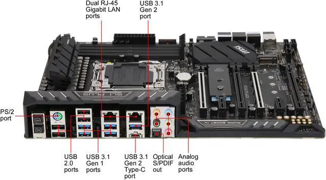 Alt view image 5 of 6 - MSI PRO X299 SLI PLUS LGA 2066 Intel X299 ATX Intel Motherboard