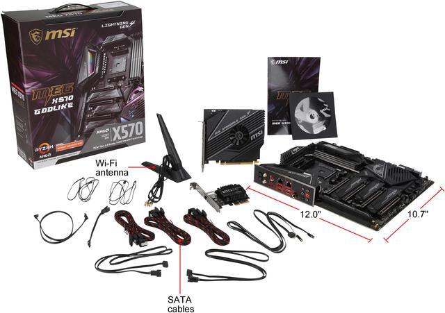 Alt view image 16 of 15 - MSI MEG X570 GODLIKE Gaming Motherboard AMD AM4 SATA 6Gb/s M.2 USB 3.2 Wi-Fi 6 Extended-ATX