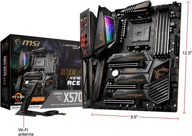 Alt view image 15 of 15 - MSI MEG X570 ACE Gaming Motherboard AMD AM4 SATA 6Gb/s M.2 USB 3.2 Gen 2 Wi-Fi 6 ATX