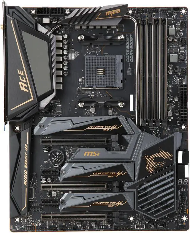 Alt view image 9 of 15 - MSI MEG X570 ACE Gaming Motherboard AMD AM4 SATA 6Gb/s M.2 USB 3.2 Gen 2 Wi-Fi 6 ATX