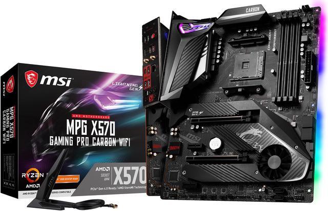 Alt view image 5 of 8 - MSI MPG X570 GAMING PRO CARBON WIFI Gaming Motherboard AMD AM4 SATA 6Gb/s M.2 USB 3.2 Gen 2 Wi-Fi 6 HDMI ATX