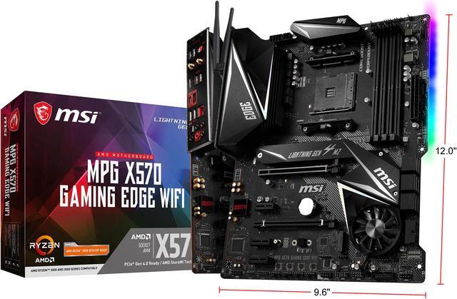Alt view image 15 of 15 - MSI MPG X570 GAMING EDGE WIFI Gaming Motherboard AMD AM4 SATA 6Gb/s M.2 USB 3.2 Gen 2 HDMI ATX