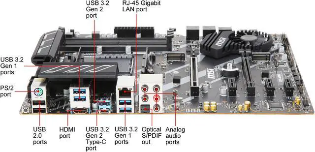 Alt view image 7 of 9 - MSI X570-A PRO Motherboard AMD AM4 SATA 6Gb/s M.2 USB 3.2 Gen 2 HDMI ATX