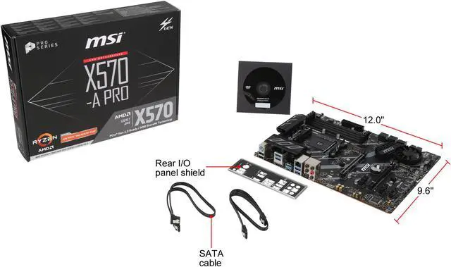 Alt view image 9 of 9 - MSI X570-A PRO Motherboard AMD AM4 SATA 6Gb/s M.2 USB 3.2 Gen 2 HDMI ATX