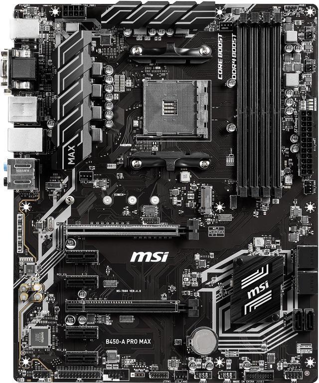 MSI PRO B450-A PRO MAX AM4 ATX AMD Motherboard - Newegg.com