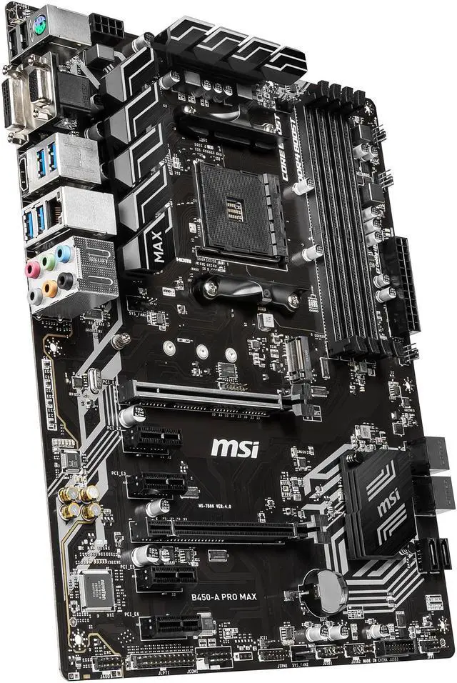 Alt view image 4 of 9 - MSI PRO B450-A PRO MAX AM4 AMD B450 ATX AMD Motherboard