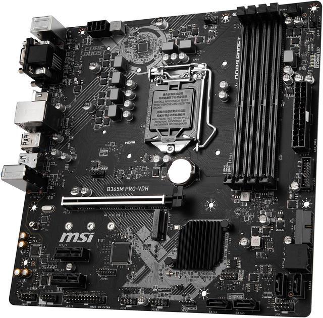 Alt view image 3 of 10 - MSI PRO B365M PRO-VDH LGA 1151 (300 Series) Intel B365 Micro ATX Intel Motherboard