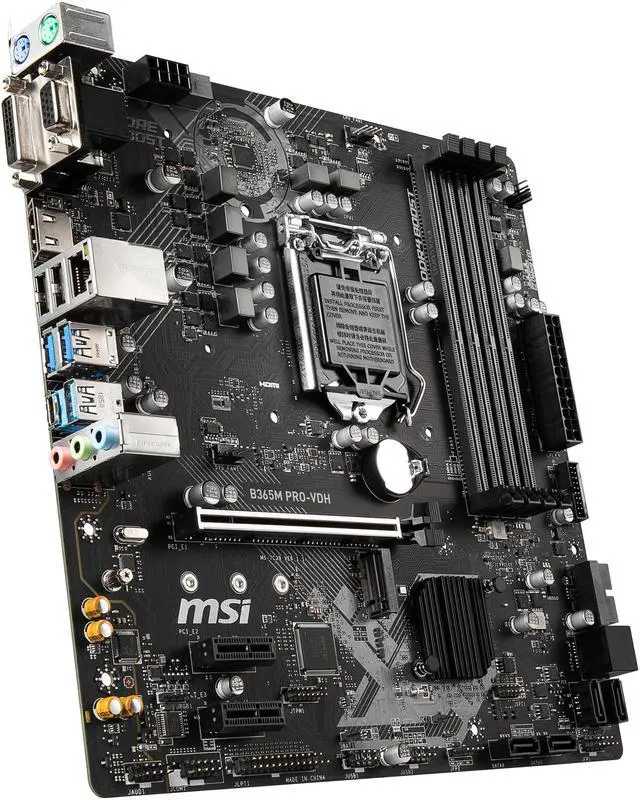 Alt view image 4 of 10 - MSI PRO B365M PRO-VDH LGA 1151 (300 Series) Intel B365 Micro ATX Intel Motherboard