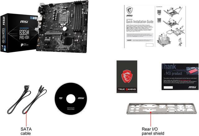 Alt view image 10 of 10 - MSI PRO B365M PRO-VDH LGA 1151 (300 Series) Intel B365 Micro ATX Intel Motherboard