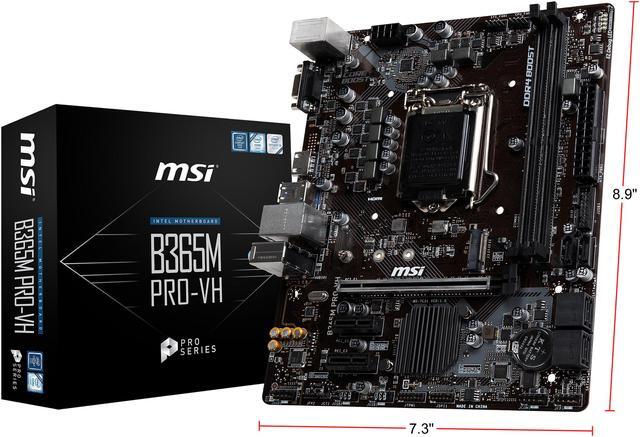 Alt view image 9 of 11 - MSI PRO B365M PRO-VH LGA 1151 (300 Series) Intel B365 Micro ATX Intel Motherboard