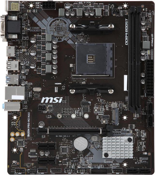MSI PRO BM PRO M2 MAX AM4 AMD B SATA 6Gb/s USB 3.0 Micro ATX AMD  Motherboard