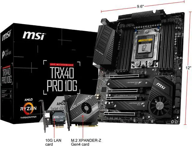 Alt view image 10 of 10 - MSI PRO TRX40 PRO 10G sTRX4 AMD TRX40 ATX AMD Motherboard