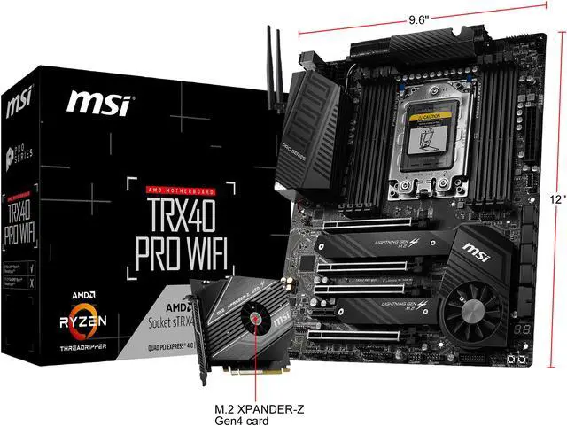 Alt view image 10 of 10 - MSI PRO TRX40 PRO WIFI sTRX4 AMD TRX40 ATX AMD Motherboard