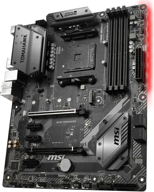 Alt view image 3 of 7 - MSI ARSENAL GAMING B450 TOMAHAWK AM4 AMD B450 ATX AMD Motherboard