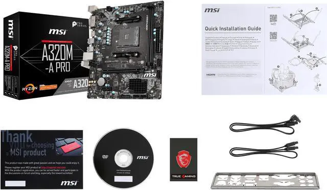 Alt view image 7 of 9 - MSI A320M-A PRO AM4 AMD A320 USB 3.0 Micro ATX AMD Motherboard
