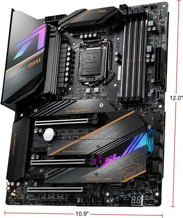Alt view image 4 of 10 - MSI MEG Z490 ACE LGA 1200 Intel Z490 ATX Intel Motherboard