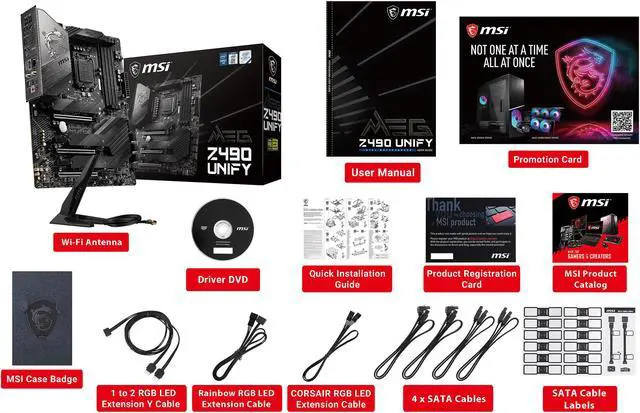Alt view image 7 of 7 - MSI MEG Z490 UNIFY LGA 1200 Intel Z490 ATX Intel Motherboard