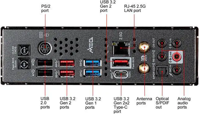 Alt view image 4 of 7 - MSI MEG Z490 UNIFY LGA 1200 Intel Z490 ATX Intel Motherboard