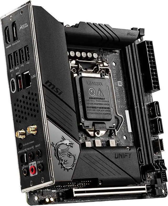 Alt view image 5 of 9 - MSI MEG Z490I UNIFY LGA 1200 Intel Z490 Mini ITX Intel Motherboard