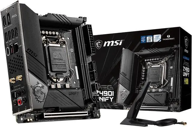 Alt view image 8 of 9 - MSI MEG Z490I UNIFY LGA 1200 Intel Z490 Mini ITX Intel Motherboard