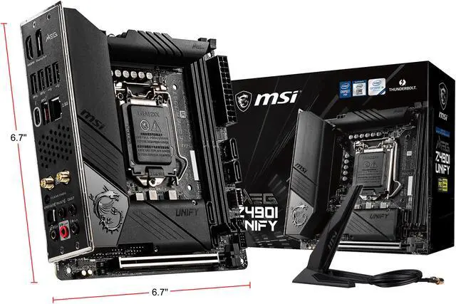 Alt view image 9 of 9 - MSI MEG Z490I UNIFY LGA 1200 Intel Z490 Mini ITX Intel Motherboard