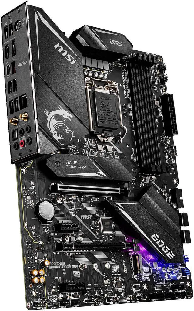 Alt view image 5 of 7 - MSI MPG Z490 GAMING EDGE WIFI LGA 1200 Intel Z490 ATX Intel Motherboard
