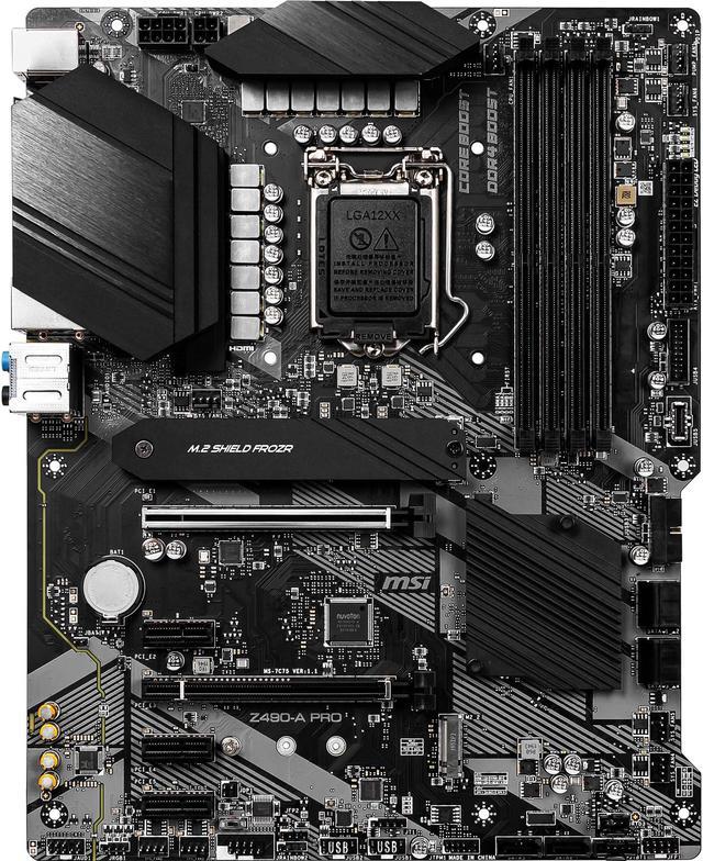 MSI PRO Z490-A PRO LGA 1200 Intel Z490 SATA 6Gb/s ATX Intel Motherboard