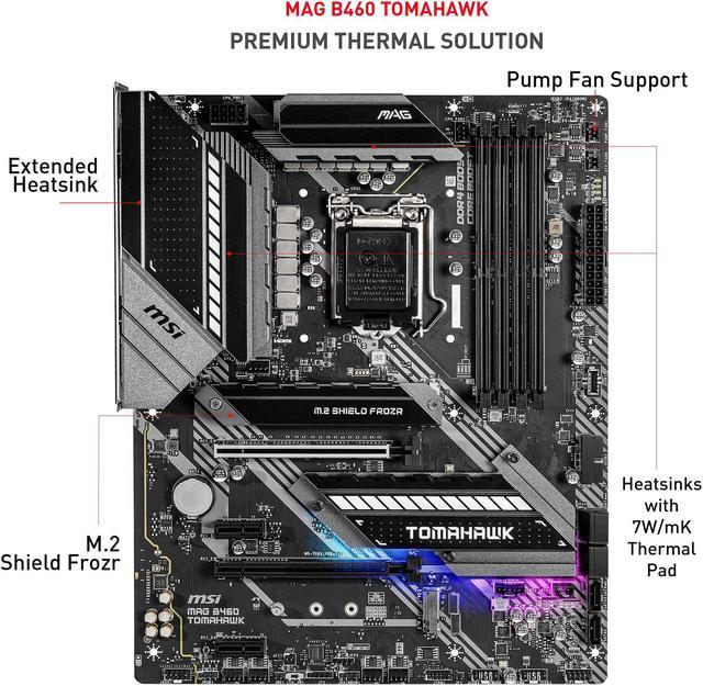 MSI MAG B460 TOMAHAWK LGA 1200 ATX Intel Motherboard