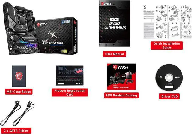 Alt view image 10 of 12 - MSI MAG B460 TOMAHAWK LGA 1200 Intel B460 ATX Intel Motherboard