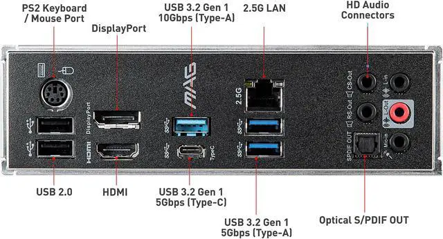 Alt view image 8 of 12 - MSI MAG B460M MORTAR LGA 1200 Intel B460 Micro ATX Intel Motherboard