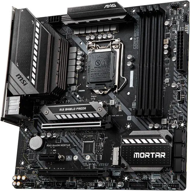 Alt view image 4 of 12 - MSI MAG B460M MORTAR LGA 1200 Intel B460 Micro ATX Intel Motherboard