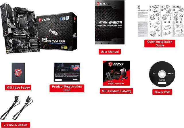 Alt view image 10 of 12 - MSI MAG B460M MORTAR LGA 1200 Intel B460 Micro ATX Intel Motherboard