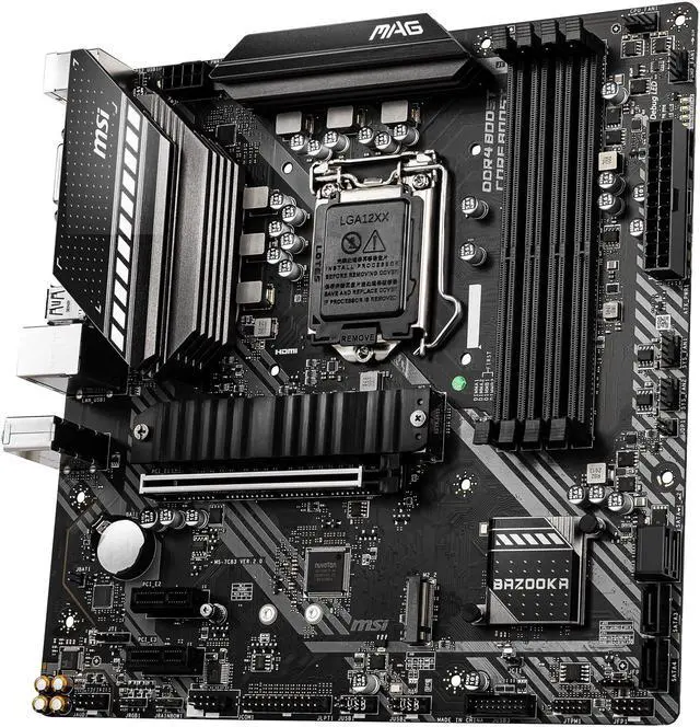 Alt view image 4 of 10 - MSI MAG B460M BAZOOKA LGA 1200 Intel B460 Micro ATX Intel Motherboard