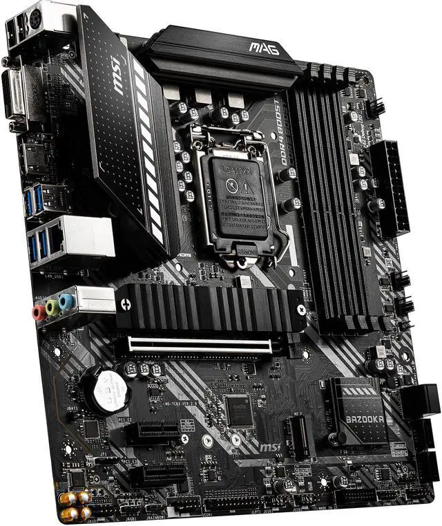 Alt view image 5 of 10 - MSI MAG B460M BAZOOKA LGA 1200 Intel B460 Micro ATX Intel Motherboard