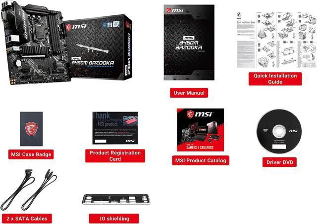 Alt view image 8 of 10 - MSI MAG B460M BAZOOKA LGA 1200 Intel B460 Micro ATX Intel Motherboard