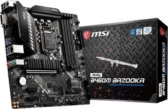 Alt view image 9 of 10 - MSI MAG B460M BAZOOKA LGA 1200 Intel B460 Micro ATX Intel Motherboard