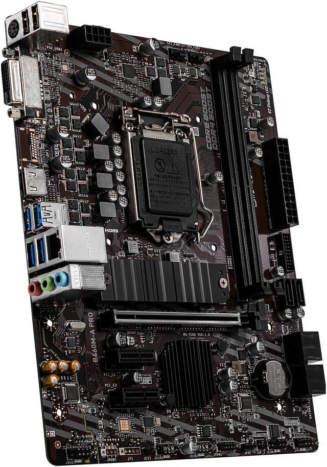 Alt view image 4 of 10 - MSI PRO B460M-A PRO LGA 1200 Intel B460 Micro ATX Intel Motherboard
