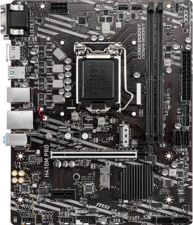 MSI PRO H410M PRO LGA 1200 Intel H410 SATA 6Gb/s Micro ATX Intel Motherboard