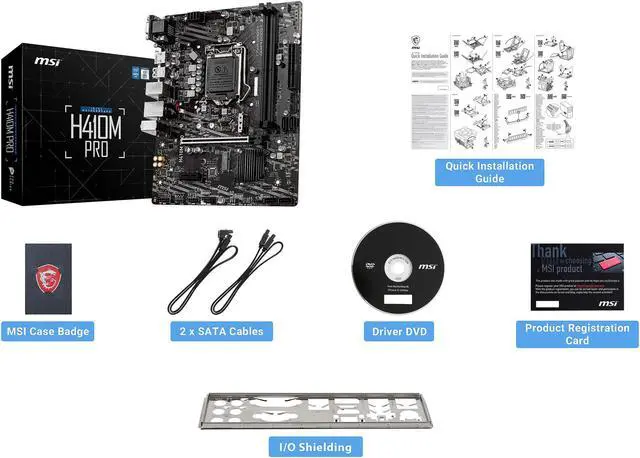 Alt view image 8 of 10 - MSI PRO H410M PRO LGA 1200 Intel H410 Micro ATX Intel Motherboard