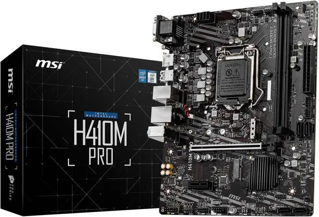 Alt view image 9 of 10 - MSI PRO H410M PRO LGA 1200 Intel H410 Micro ATX Intel Motherboard