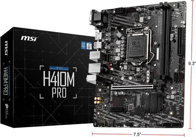 Alt view image 10 of 10 - MSI PRO H410M PRO LGA 1200 Intel H410 Micro ATX Intel Motherboard