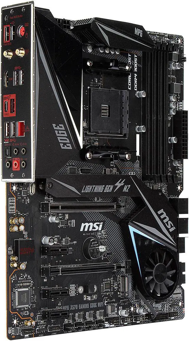 Alt view image 3 of 9 - MSI MPG X570 GAMING EDGE WIFI AM4 AMD X570 ATX AMD Motherboard