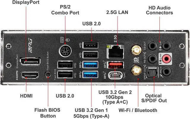 Alt view image 8 of 12 - MSI MPG B550 GAMING CARBON WIFI AM4 AMD B550 USB 3.0 ATX AMD Motherboard